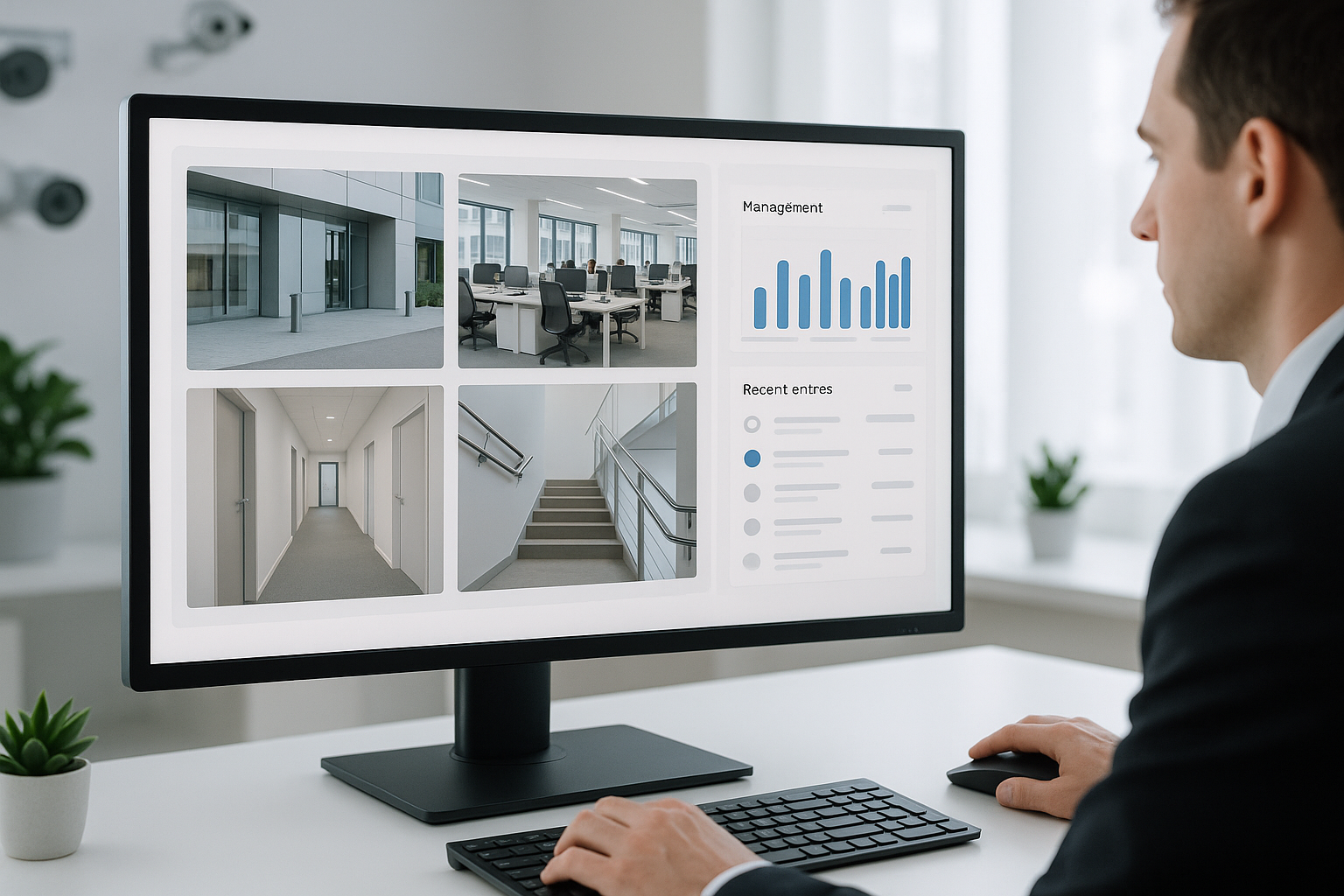 UniFi Camera Systems: A Smarter Alternative to Traditional CCTV 2 Clean business surveillance dashboard with multiple managed camera feeds